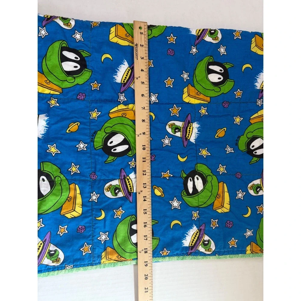 Marvin the Martian Looney Tunes Handmade Quilt Reversible Robot Space Blanket